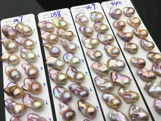1 pair AAA 13-15mm Purple Rainbow Flame ball Pearl Pairs - large Baroque freshwater pearl pairs, Fire Ball Pearl, FL15-3A-8-8