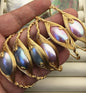 7.25'' Red/Blue Shell handmade bangle bracelet,B8-055-5