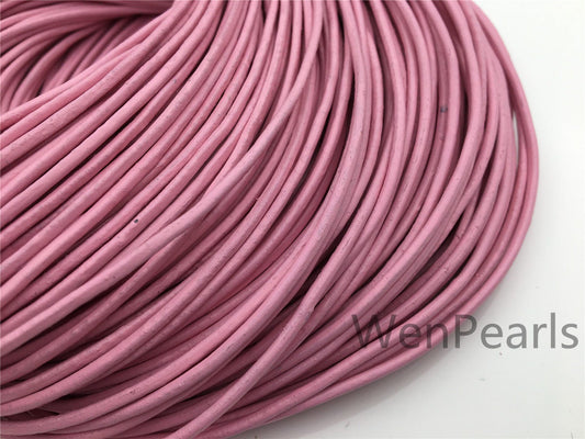 1.5mm,2mm Pink Leather Cord,1 yard,5 yards,10 yards,round leather cord,DIY leather cord,LC2-113