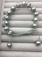 11mm big Gray pearl thread bracelet, adjust length, pearl bracelet, knotted freshwater pearl bracelet, Pearls Bracelet, B8-012