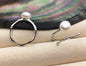 AAA single white button round Pearl Sterling silver ring, wedding rings for women, sterling silver 925 open ring jewellery, R1-060