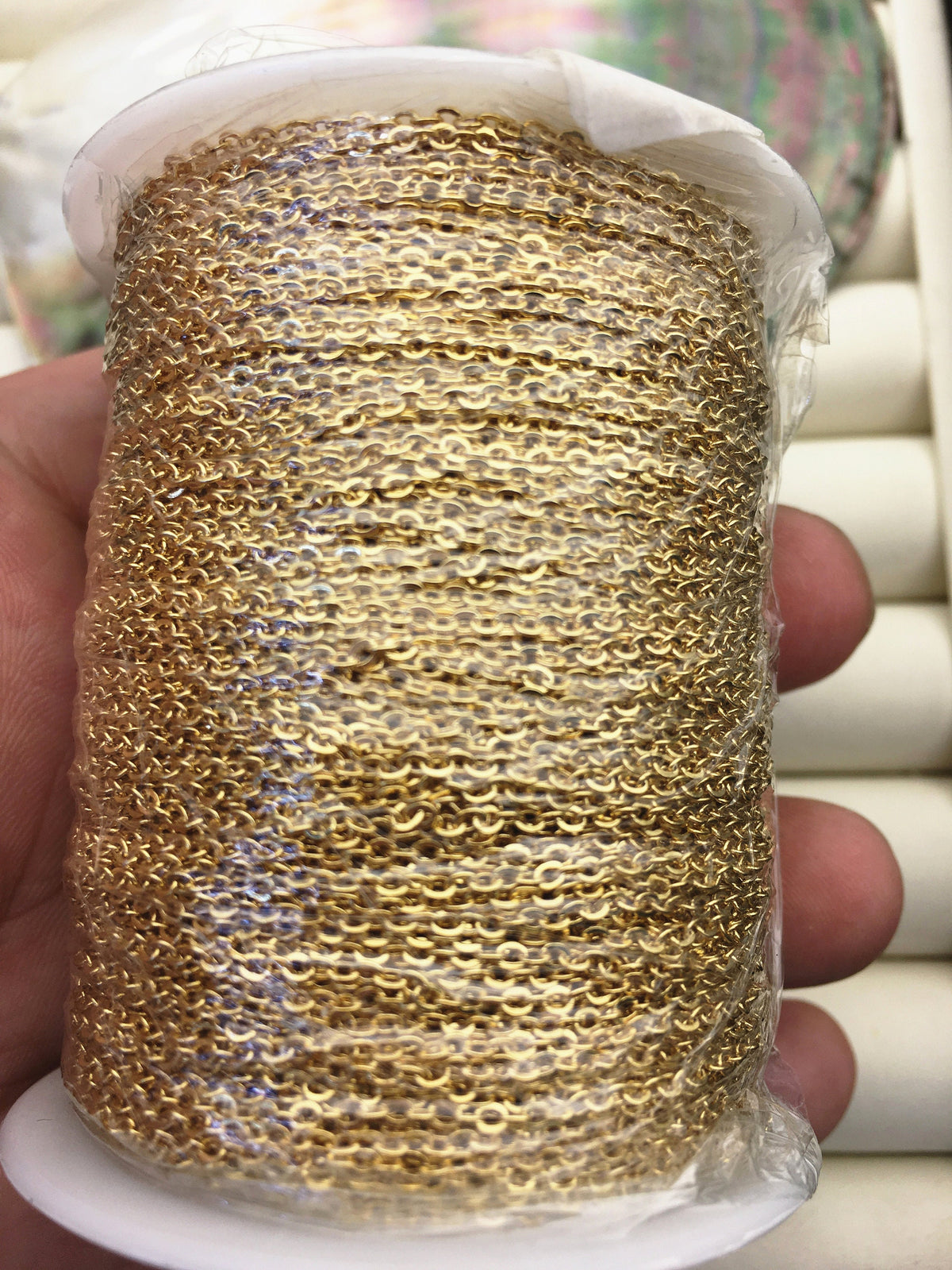 5meters 1.5mm O chain Yellow Gold Plated, AAL-T6