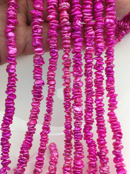 AAA 5-6mm red Keshi pearls,Center drilled,ZS-128-40