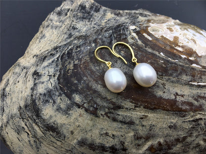 9mm white/gray/yellow/black oval rice pearl dangle earrings,S925 Sterling Silver pearl earrings,pearl for women,SE3-077