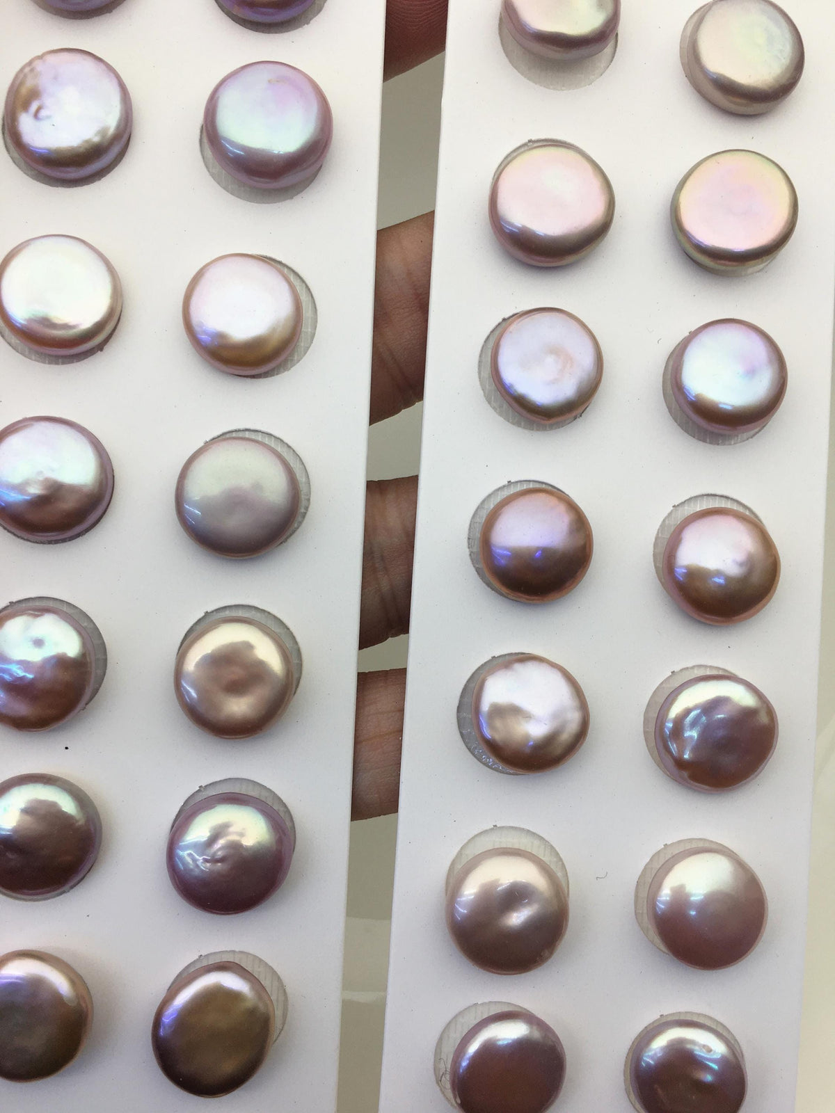 2 pairs AAA 13-14mm Purple Coin Freshwater Loose Pearls Pair,For make Pearl Jewelry,0.9mm half hole,COIN11-3A-3-5