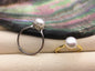 AAA white Pearl Genuine Sterling silver ring, Silver Gold wedding rings for women, sterling silver 925 open ring jewellery, R1-057