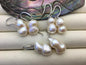 1 pair AAA 11-13mm White gourd baroque pearl dangle earrings, S925 Sterling Silver dangle earrings, wedding pearl earrings, SE3-014