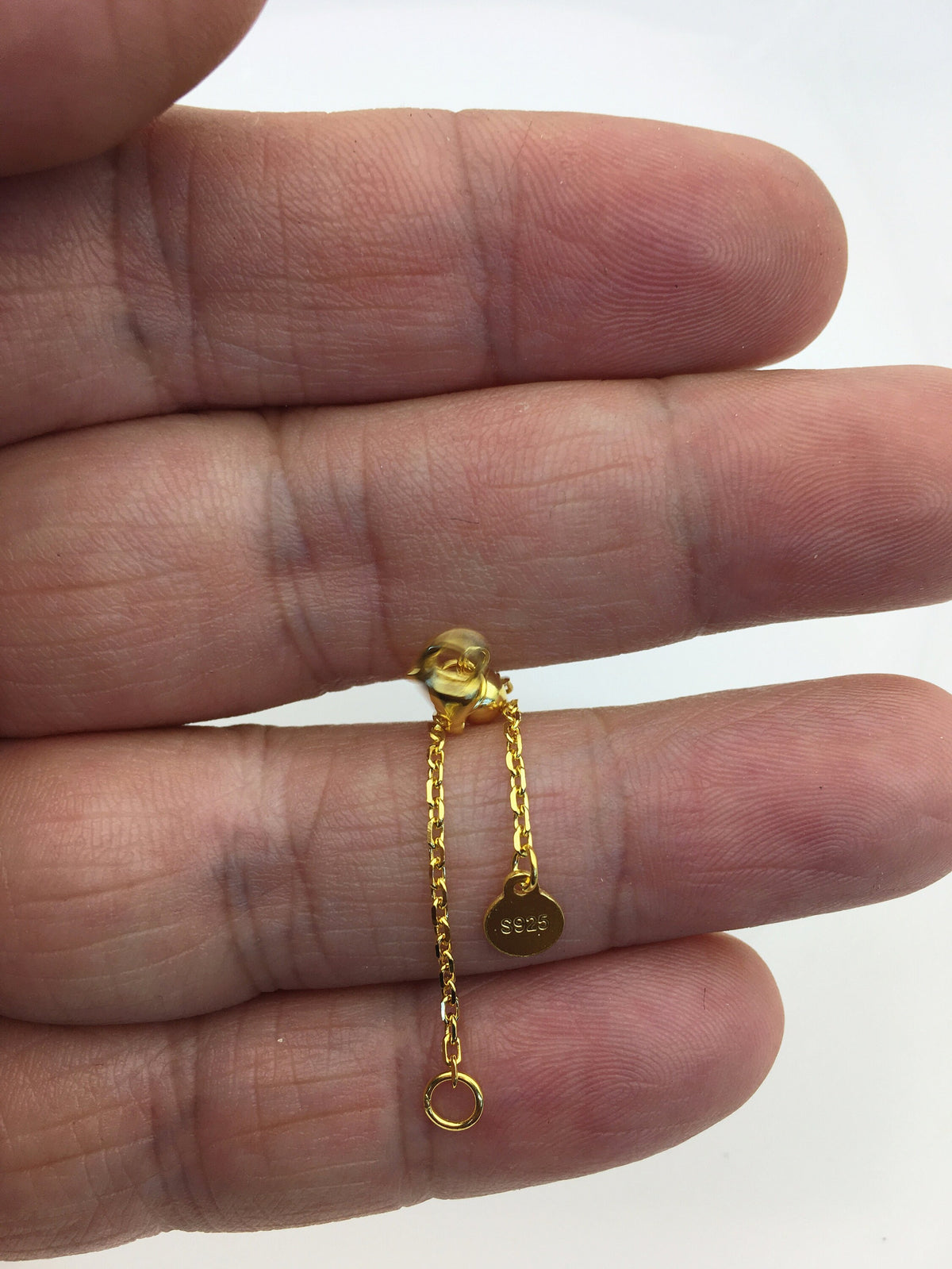 2pcs 2.5 inches 925 sterling silver gold color chain clasp, ASL-CL-010