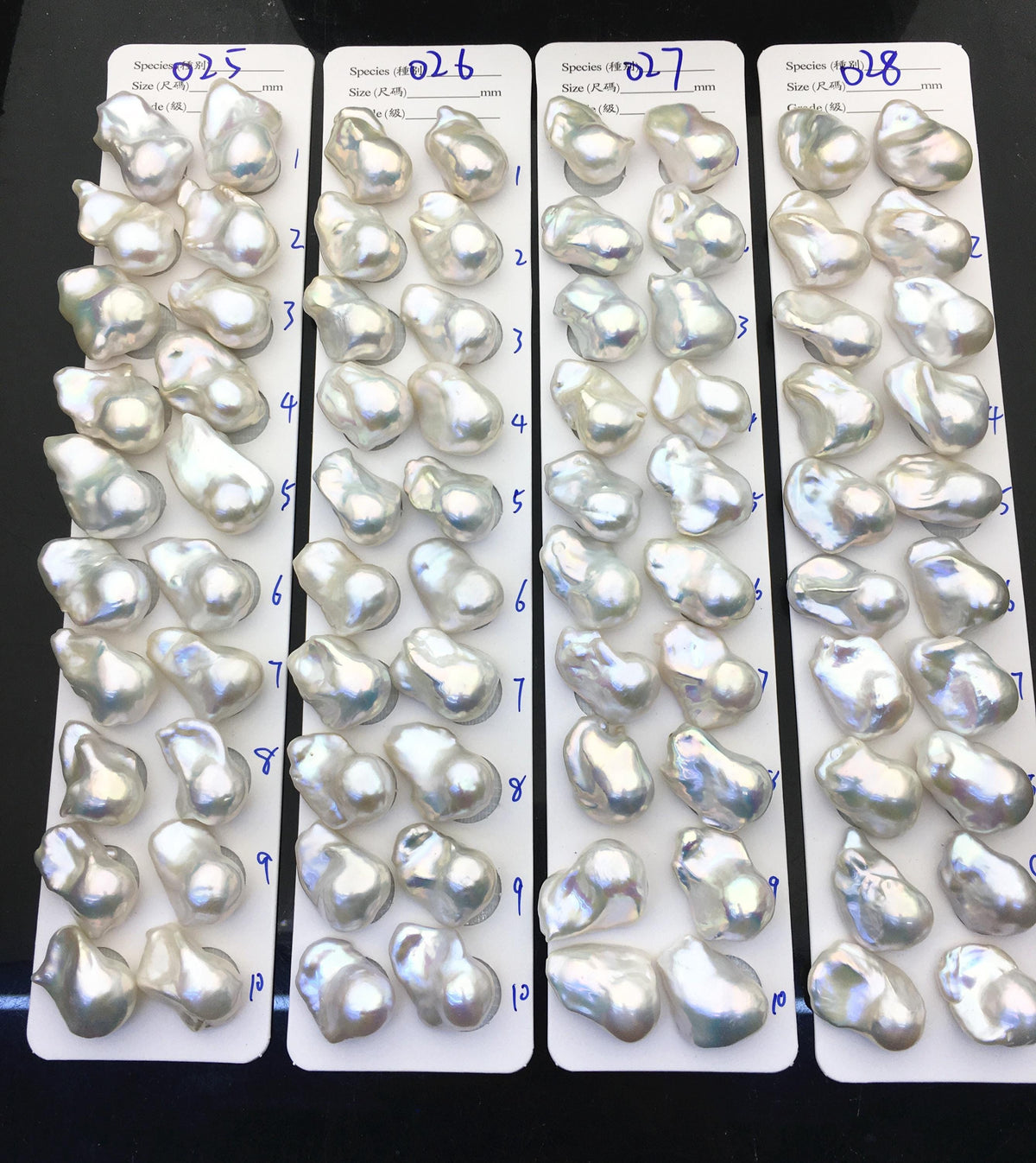 1 pair AAA 15-18x20-27mm White Flame ball Pearl Pairs - large Baroque freshwater pearl pairs, Fire Ball Pearl, FL15-3A-8-32