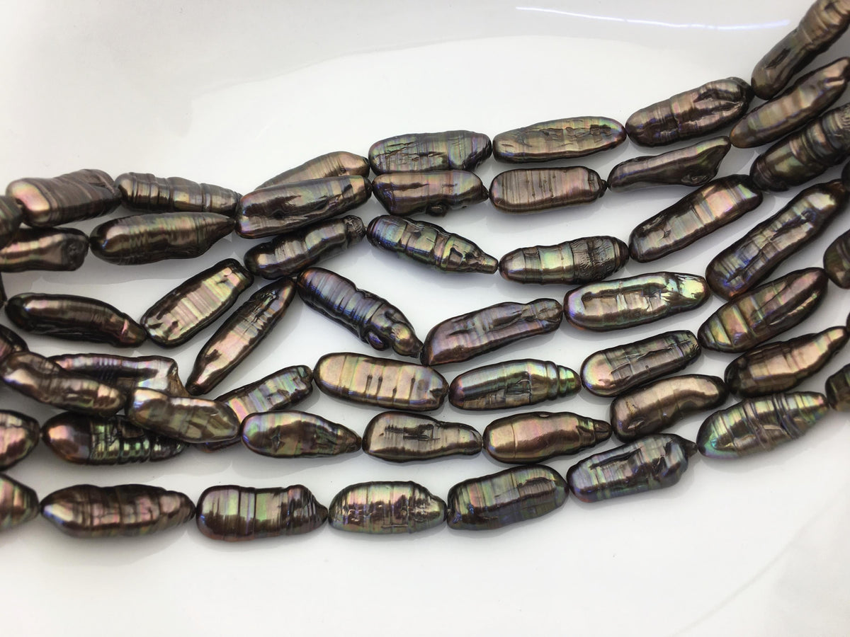 AA+ 11-13mm big black thick biwa Pearl Necklace,Genuine Fresh Water Pearl,Wedding Necklace,Mothers Day,ZS-80-10-12