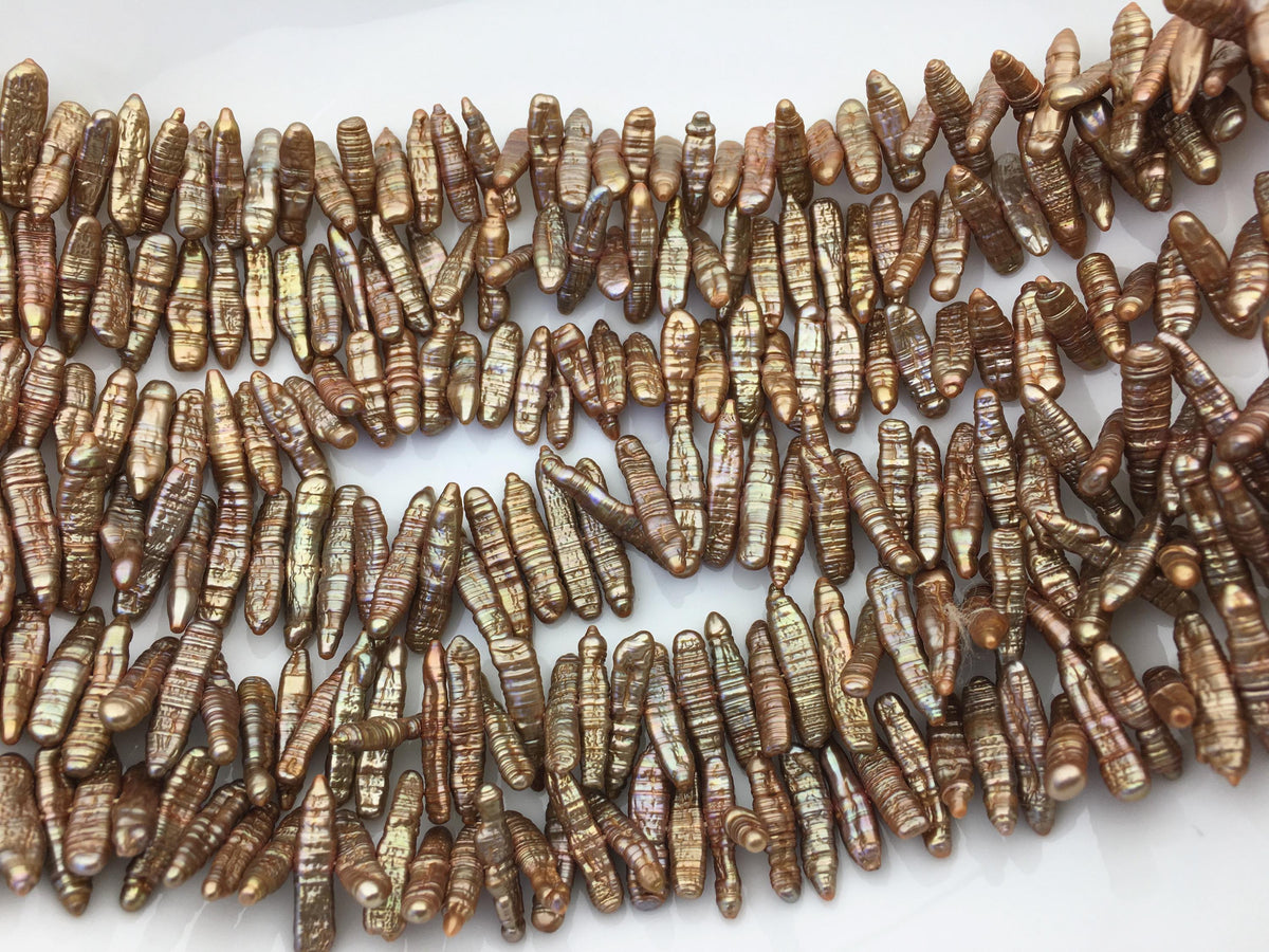 AA 4-5mm brown Biwa Pearl Necklace,Genuine Fresh Water Pearl,Wedding Necklace,Mothers Day,ZS-80-10-4
