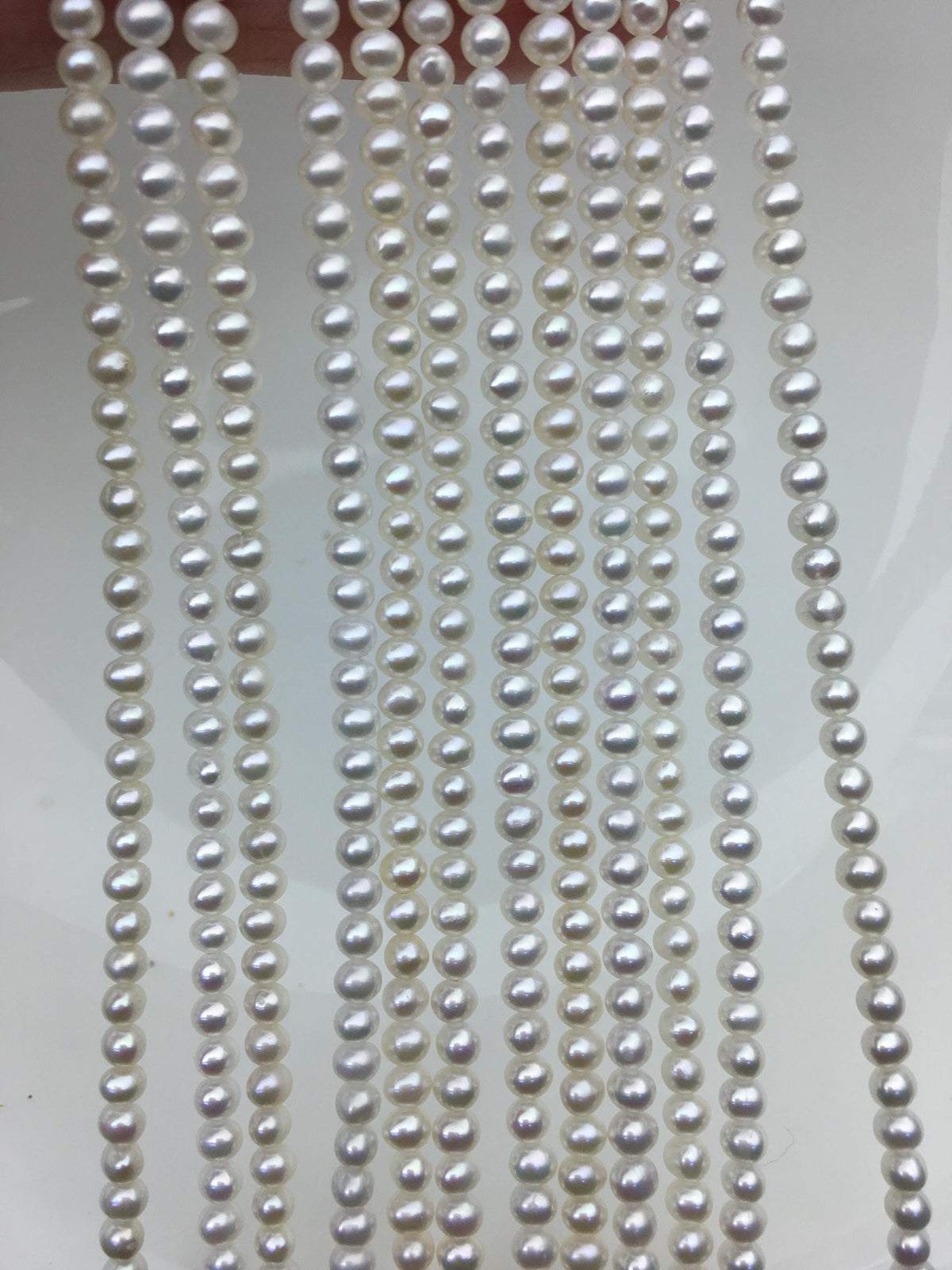 AAA 3.5-4mm white potato near round seed pearls, small pearl, for pearl necklace, for pearl bracelet, CR3-3A-2