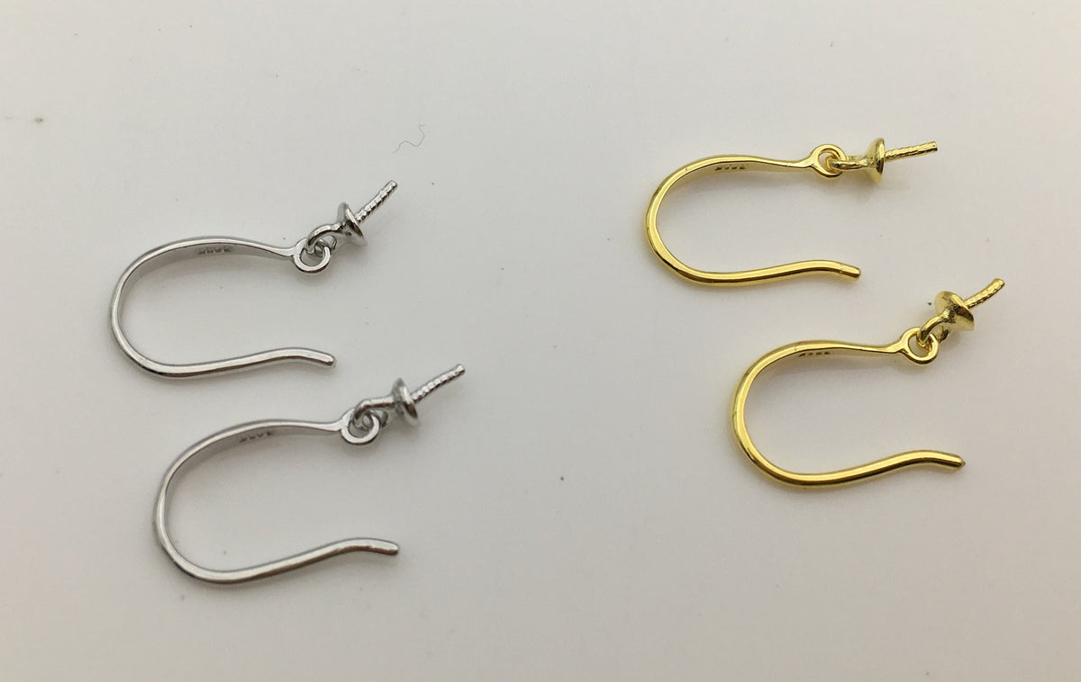 High Quality S925 Sterling Silver white/gold plated dangle hook, for dangle earrings, DIY, wholesale, ASL-ER-007