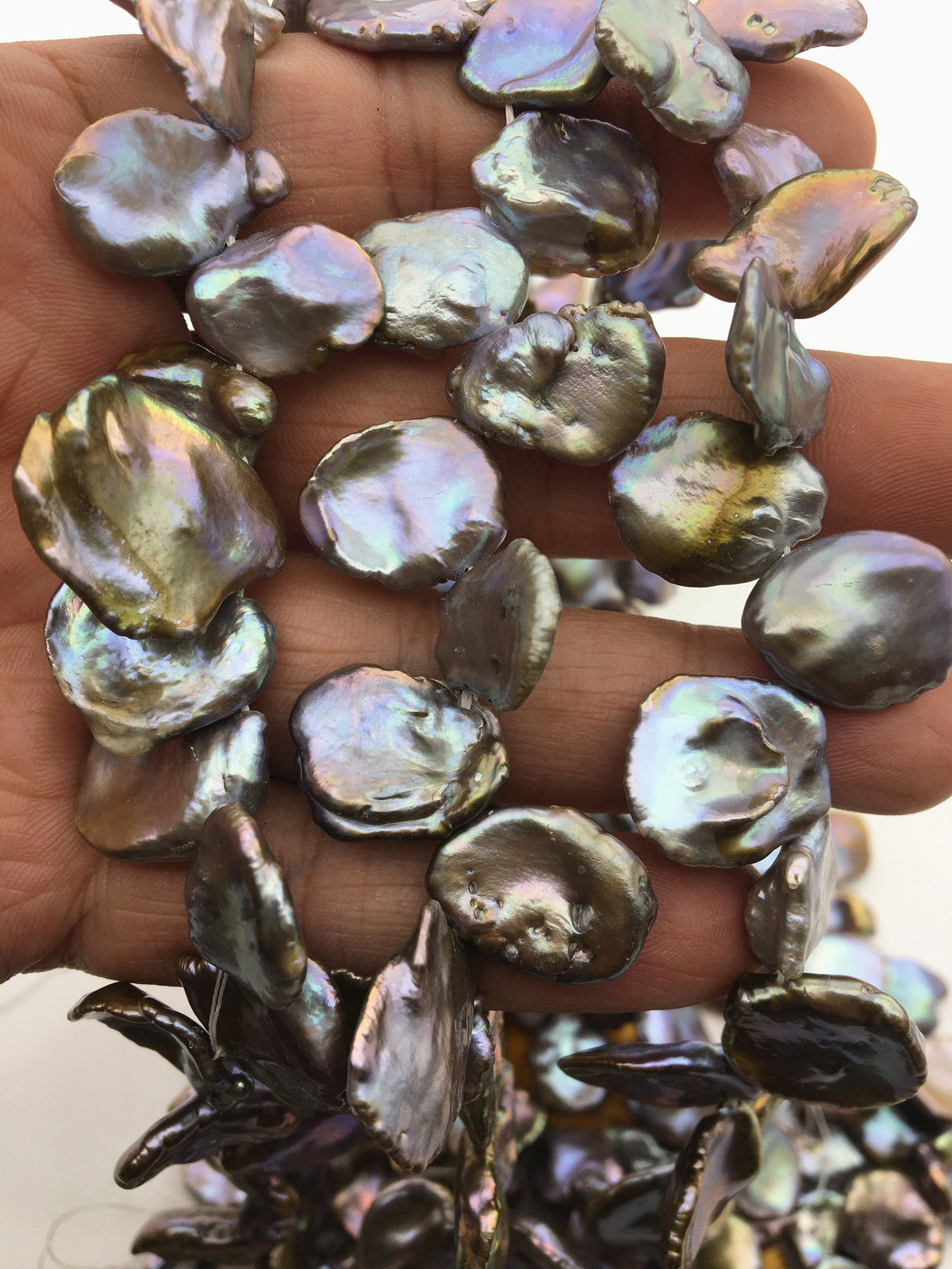 AA+ 12-16x13-17mm Gray Bronze Keshi Pearls, high luster, good quality, wholesale price, baroque pearl, keshi pearl strands, ZS-129-9-7