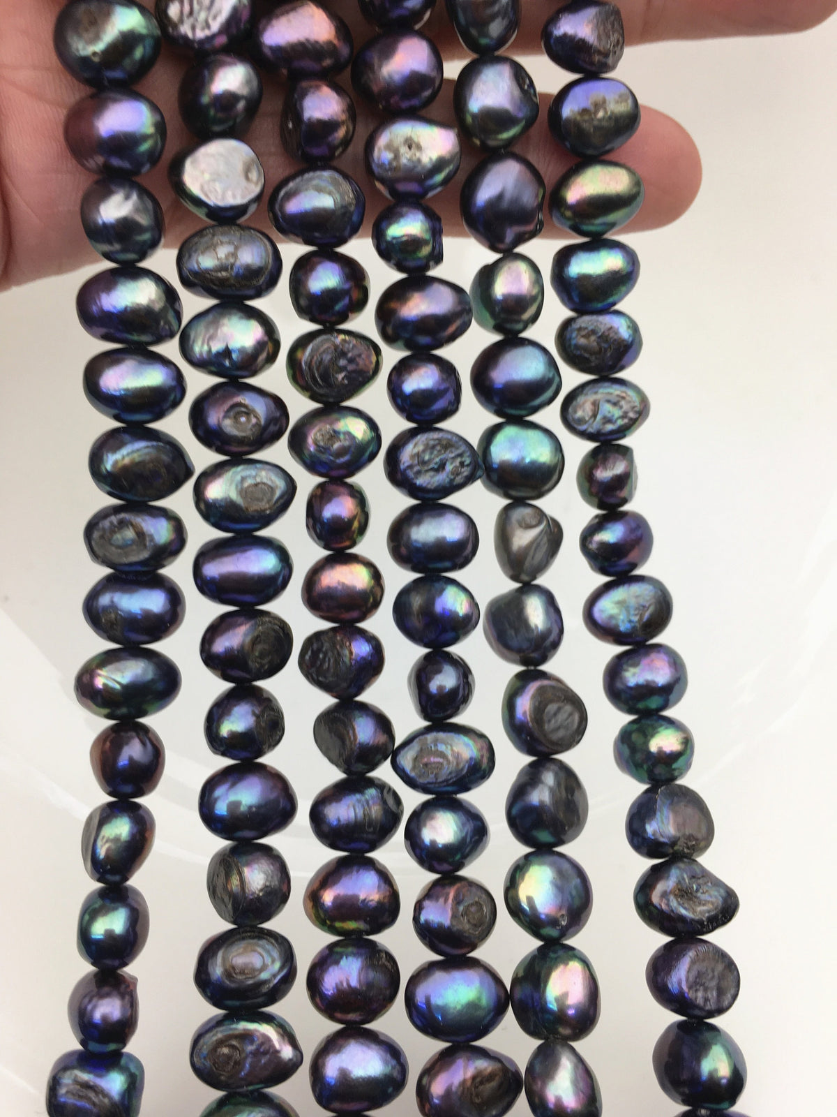 A 7-8mm black nugget freshwater pearls,LM7-T3