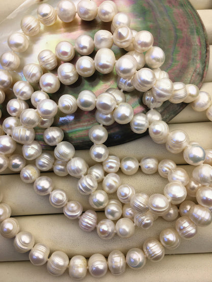 44'' AA 8.4-9.2mm white potato pearl Necklace,white Pearl necklace,NPN1-T22