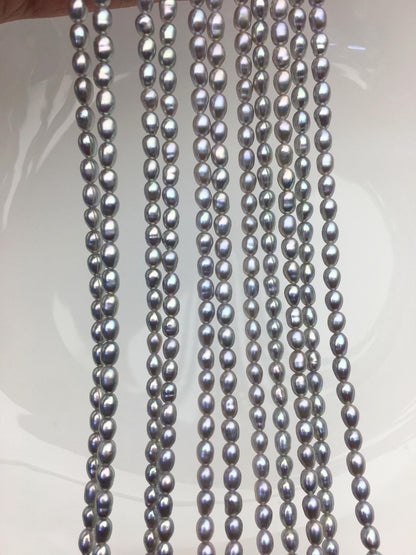 AAA 3-3.5x3-4.5mm gray rice pearls,LR3-3A-22