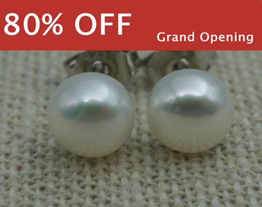 promote for Opening, 6-6.5mm aaa pearl earrings, Sterling Silver, white/Ivory Pearl studs, SE1-008