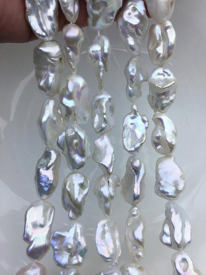 AA+ 14-16mm white thick twist keshi Freshwater Pearl, DIY Loose Freshwater Pearl, wholesale price, china wholesale pearl, ZS-200-113
