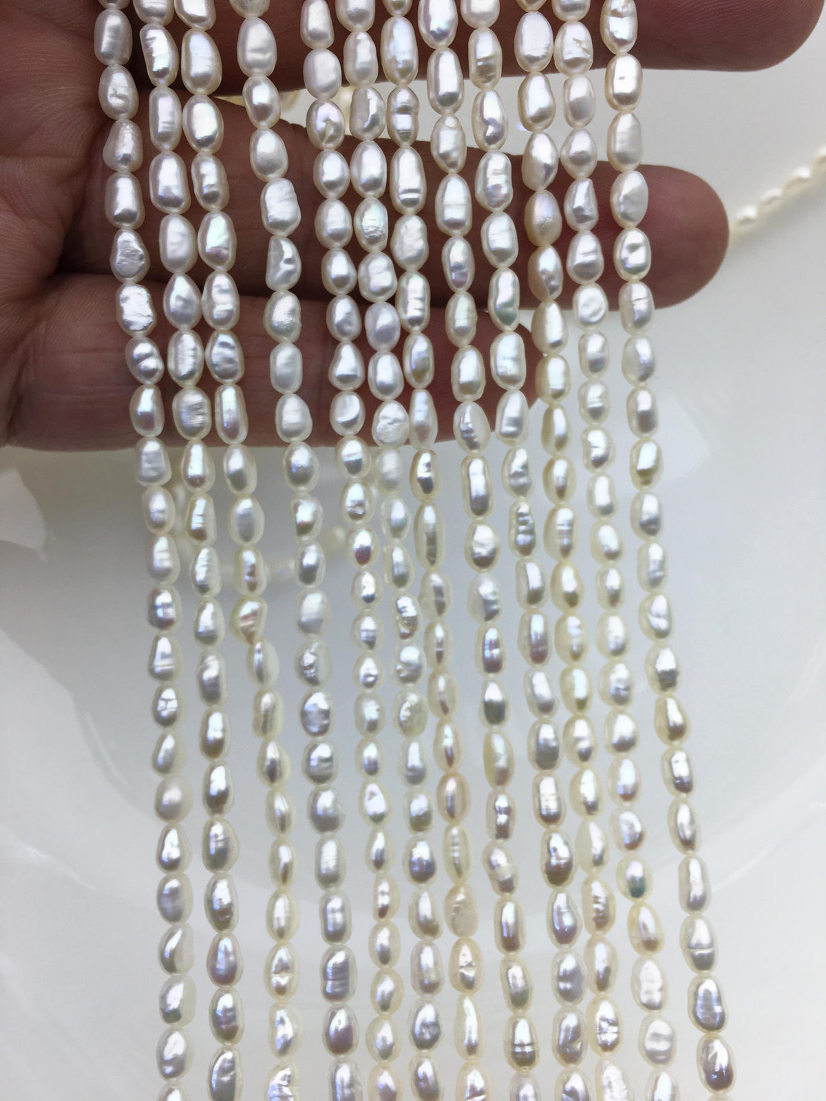 AA 3.5-4mm white nugget seed pearls,irregular nugget freshwater pearl strand,cheap price,pearl factory china,LM3-2A-1