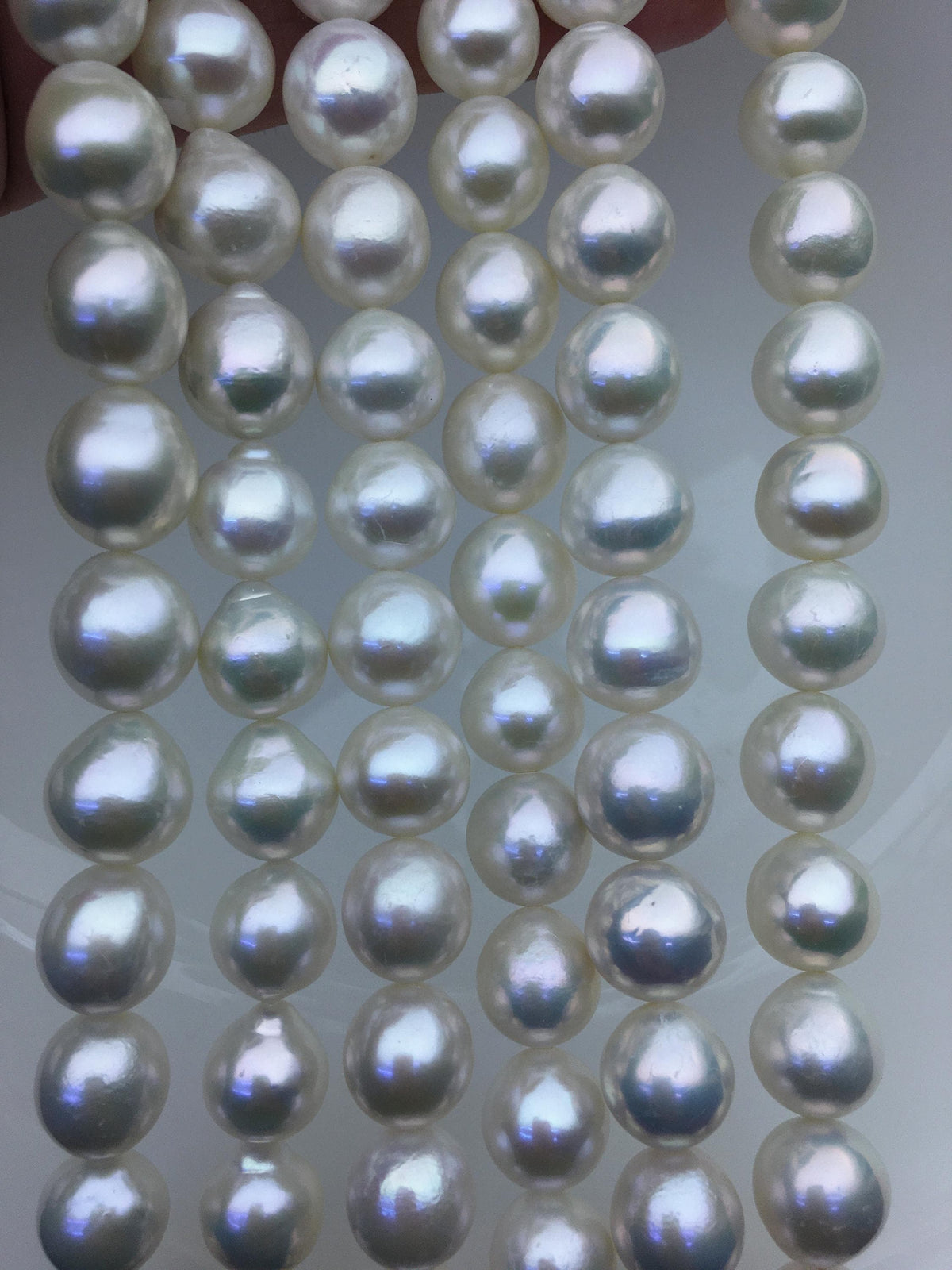 AAA 11-13mm white oval near round freshwater pearls, loose pearl beads, round pearl string, pearl necklace DIY jewelry material, RP12-2A-5