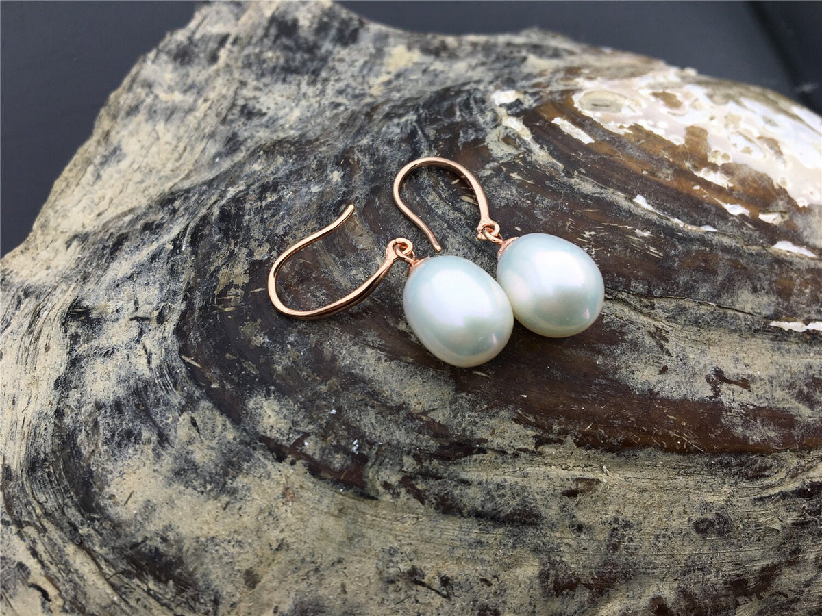 9mm white/gray/yellow/black oval rice pearl dangle earrings,S925 Sterling Silver pearl earrings,pearl for women,SE3-077