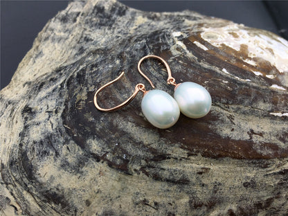 9mm white/gray/yellow/black oval rice pearl dangle earrings,S925 Sterling Silver pearl earrings,pearl for women,SE3-077