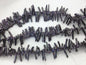 Black Toothpick Freshwater Pearl Necklace — 3–4 mm