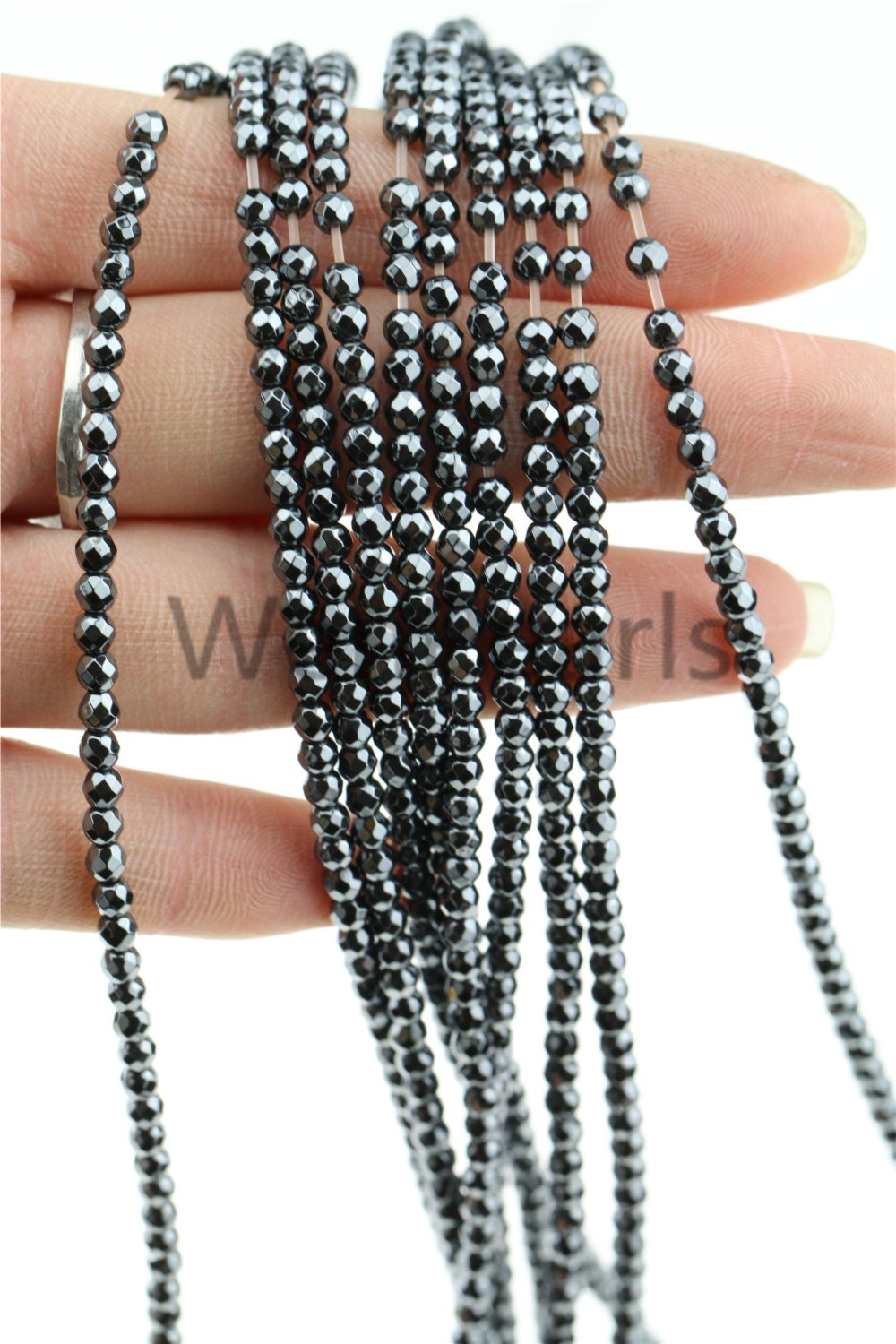 Hematite,3mm Faceted Round,AAA Quality,130pcs,15.5 inches,G50-R3-001