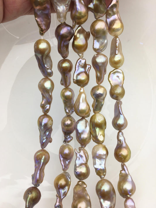 15.5'' 11-13mm Bronze flame ball pearl,FL15-2A-5-49