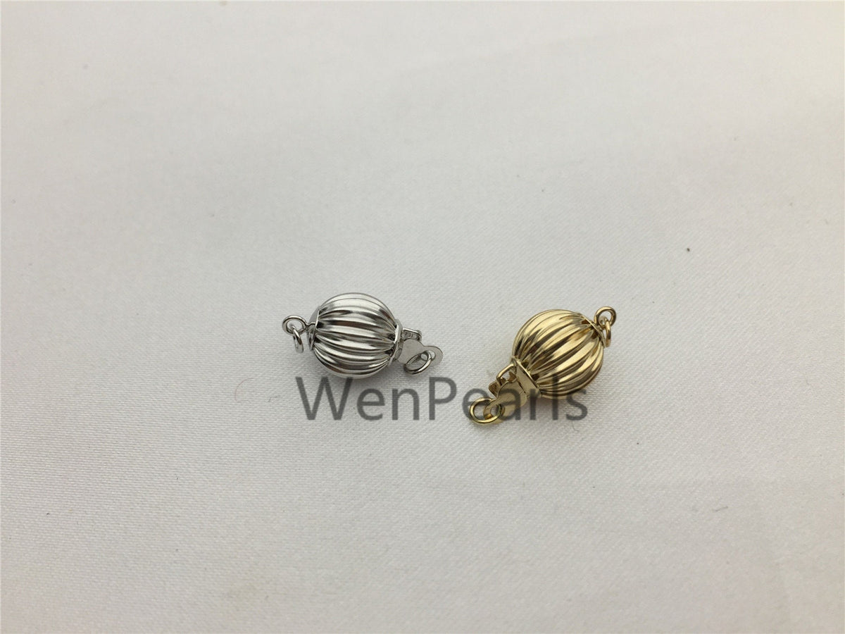14K Solid Gold Corrugated Bead Safety Clasp,Select Size,wholesale price,ASG-CL-004