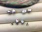AAA 8-9mm Gray Rainbow keshi Freshwater Pearl Stud Earrings,Stud Earrings for Women Girls,SE3-T53