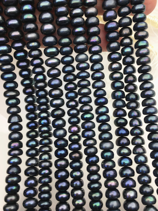 AAA 7-7.5mm Malachite Blue button pearl,button freshwater pearls,loose freshwater pearl,SM7-T2