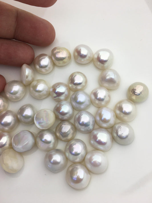 16pcs AAA 13-14mm white Baroque Mabe Freshwater Pearls,no hole,MB-T57