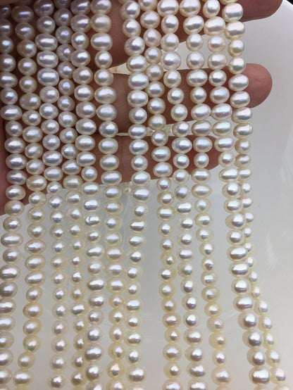 AAA- 5-6mm white potato freshwater pearls bead strand supply from China,loose pearl string wholesale in bulk,CR5-2A-3