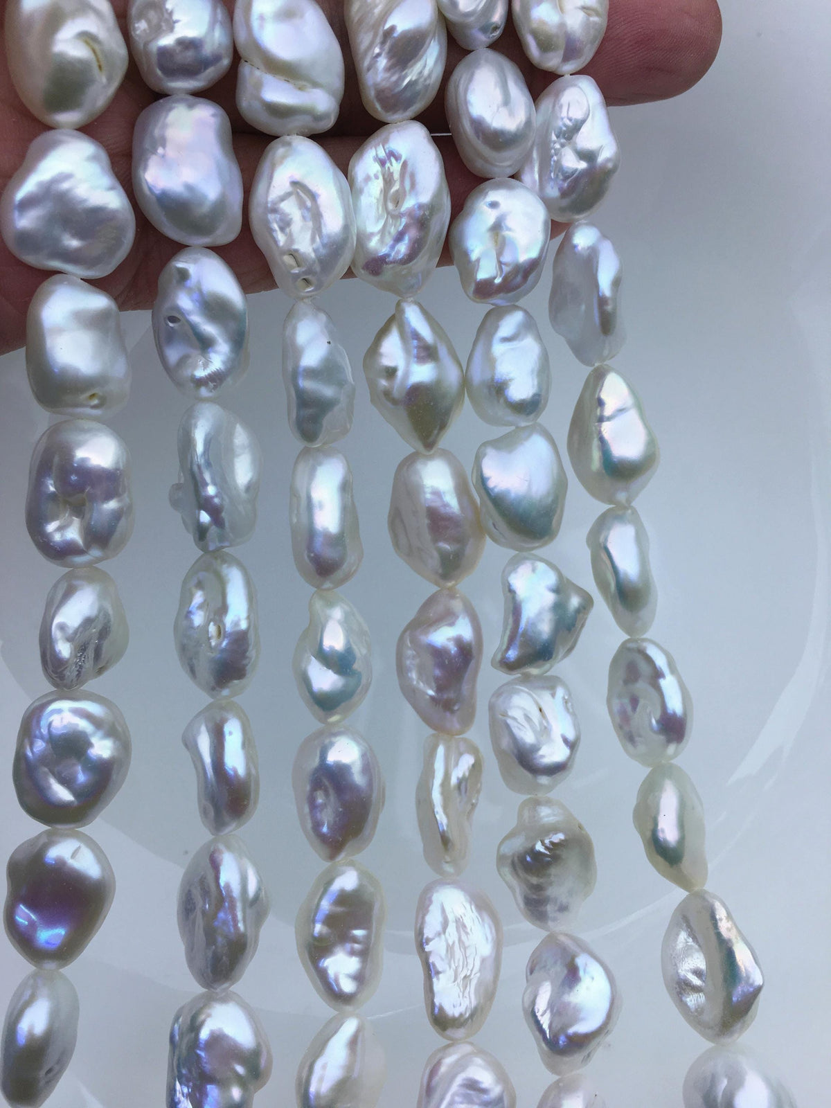 AA+ 11-14mm White thick keshi Freshwater Pearl,ZS-200-33