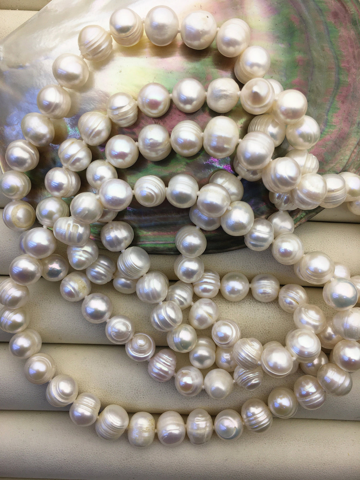 44'' AA 8.4-9.2mm white potato pearl Necklace,white Pearl necklace,NPN1-T22