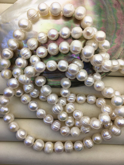 44'' AA 8.4-9.2mm white potato pearl Necklace,white Pearl necklace,NPN1-T22