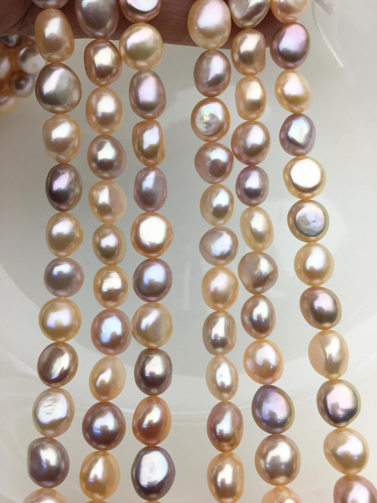 AAA+ 8.4-9.3mm pink purple misc color nugget freshwater pearls, high luster,LM9-T5