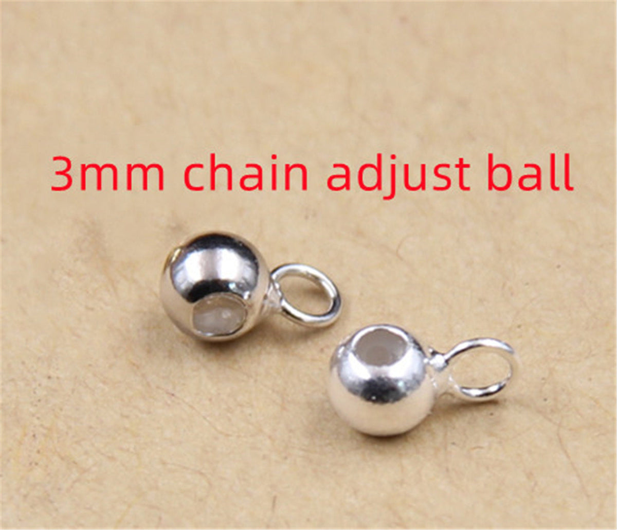 10pcs 3mm adjust silica gel ball for 1.0mm-1.3mm size chain,ASL-P-016
