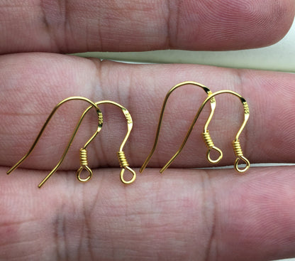 5 pairs 9x15mm Silver/Gold S925 sterling silver Fish Earring Hooks French Wire Hooks Hypo-allergenic Jewelry Findings, ASL-ER-002