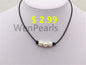 Three pearl Leather Pearls choker necklace - Genuine freshwater pearl - Real leather - wen pearls - Le4-003