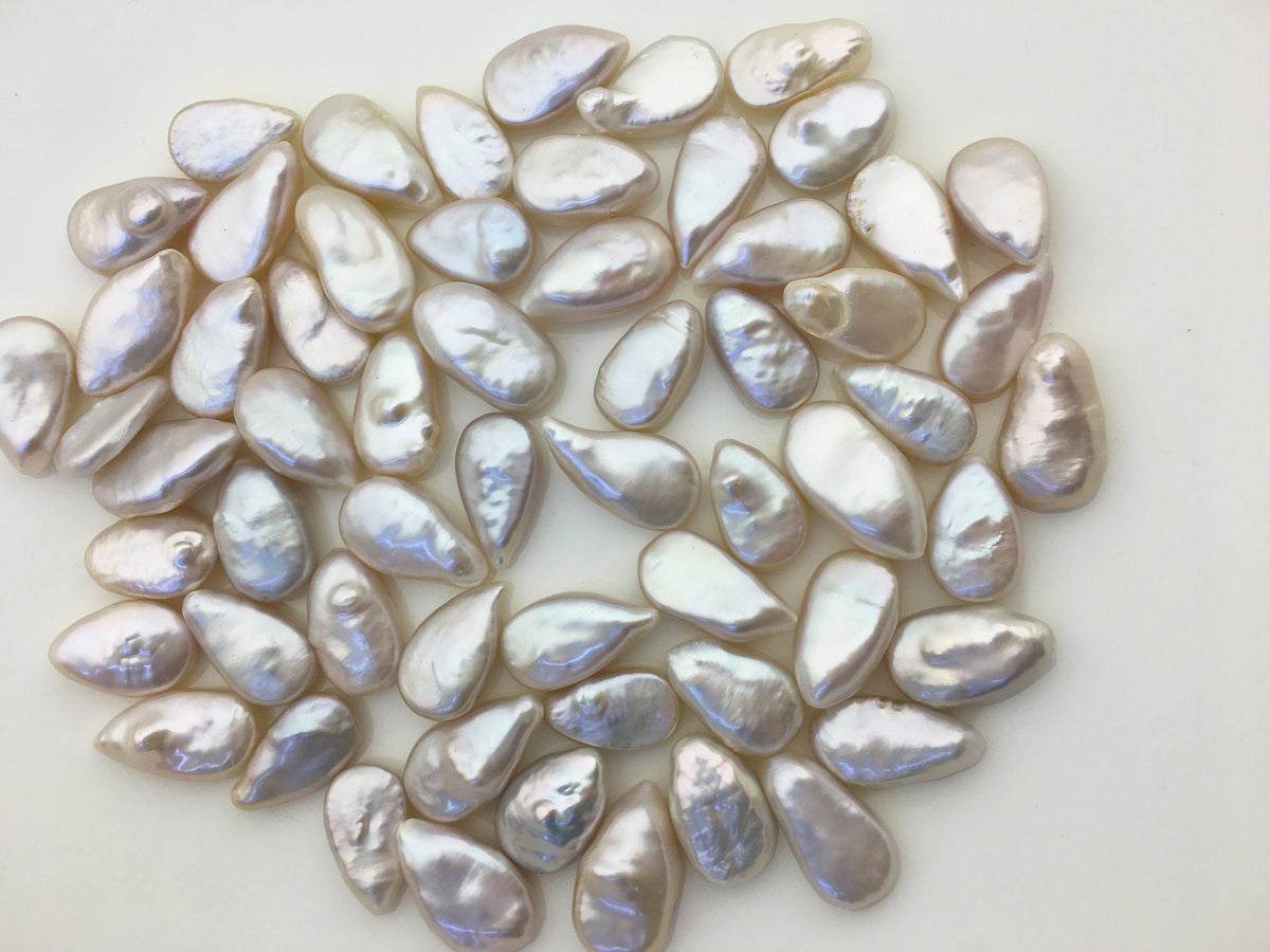 20pcs AAA 8-10mm White Teardrop Coin freshwater pearls,diy bead, no hole,COIN10-3A-1-1