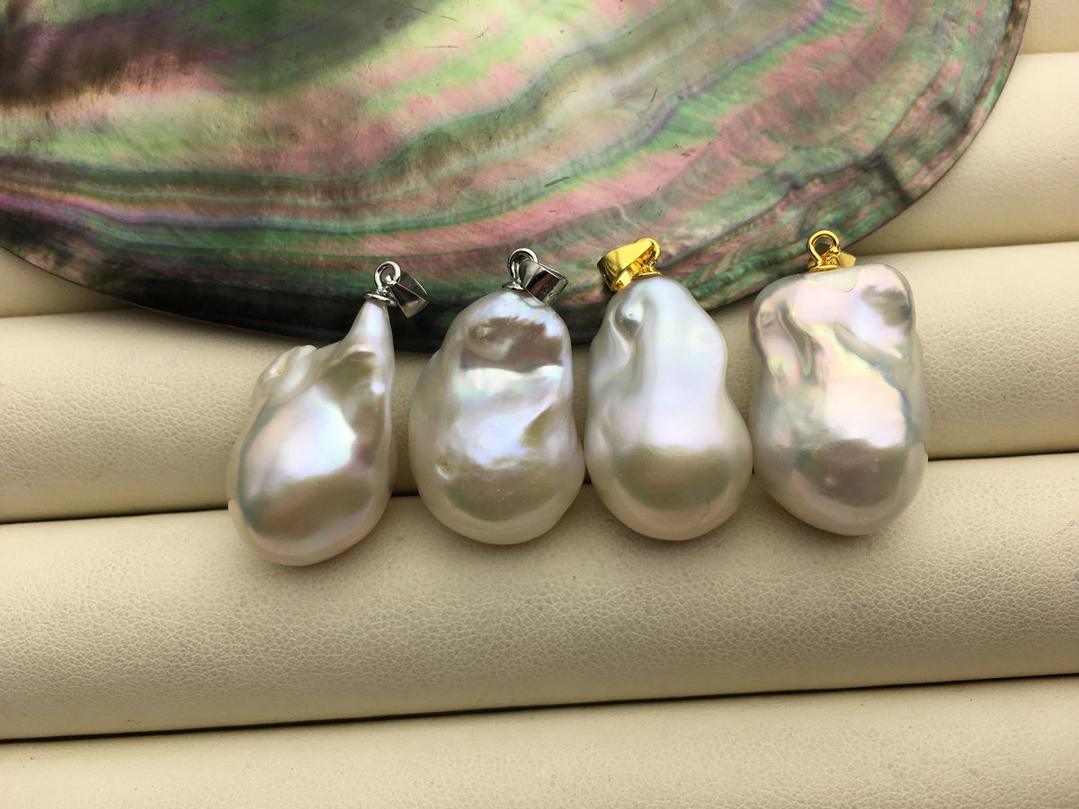 1pc AAA/AA+ 14-15x20-25mm big white baroque pearl pendant necklace,S925 Sterling silver pendant,NC1-073