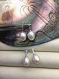AAA 9mm White rice pearl cz stud earrings,zircon S925 Sterling Silver pearl earrings,pearl for women for girl,SE3-065