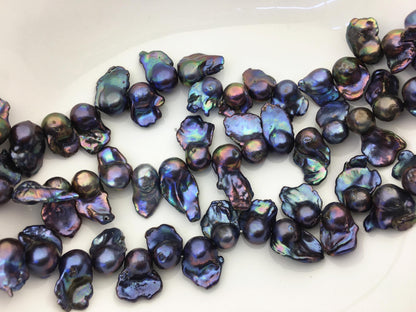 15.5'' AA 12-17mm black blue flame ball pearl,FL15-2A-5-46