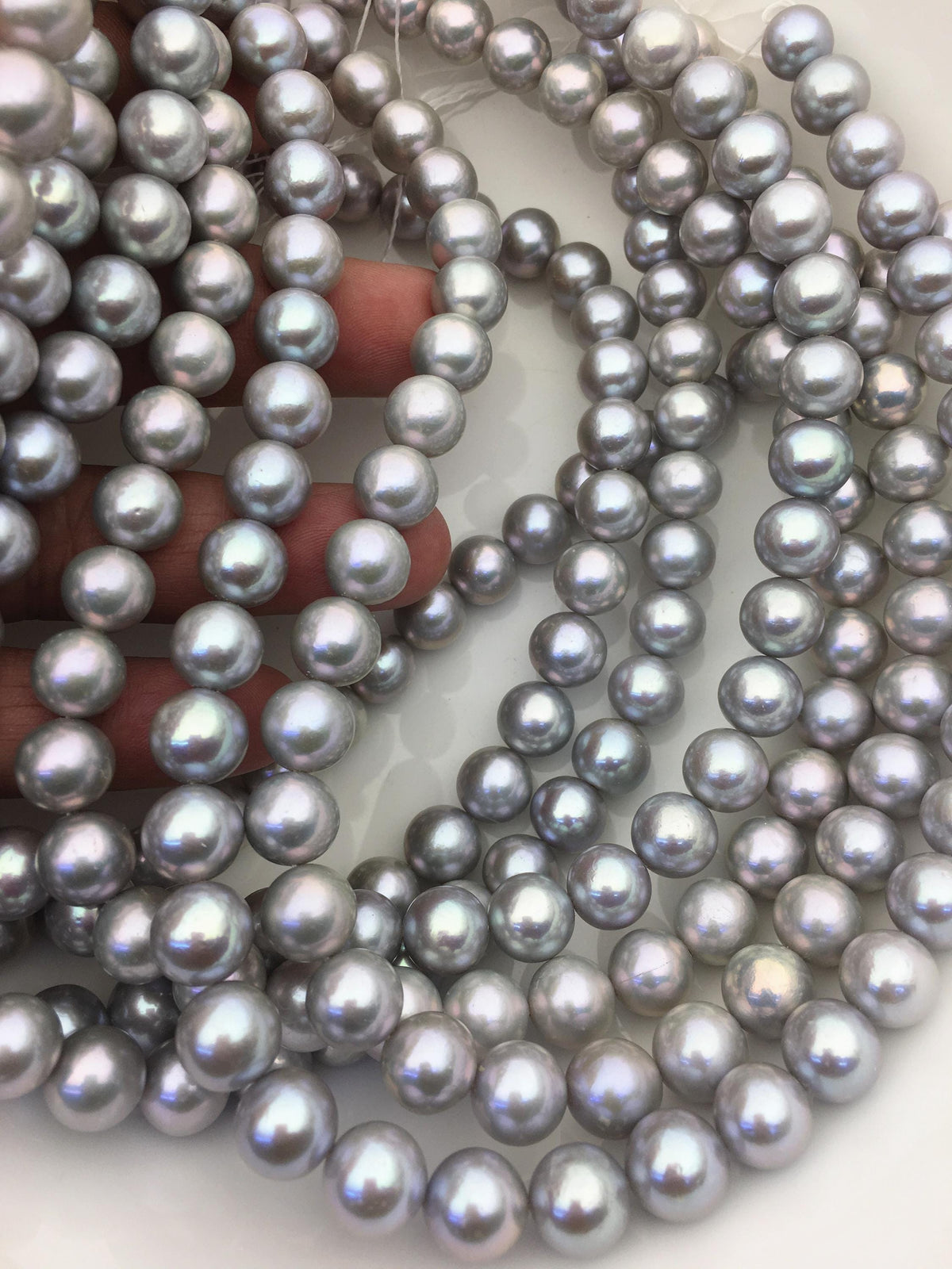 AAA- 9-11mm gray round freshwater pearls,Birthday,Graduation, mother day pearl gift,RP10-3A-4