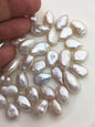 15pcs AAA 10-12mm White Teardrop Coin freshwater pearls,diy bead, no hole,COIN10-3A-1-2