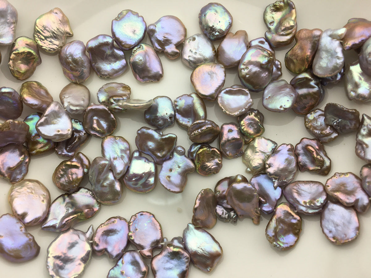 16'' AA+ 12-15mm Big Purple Keshi freshwater Loose Pearls,ZS-129-32