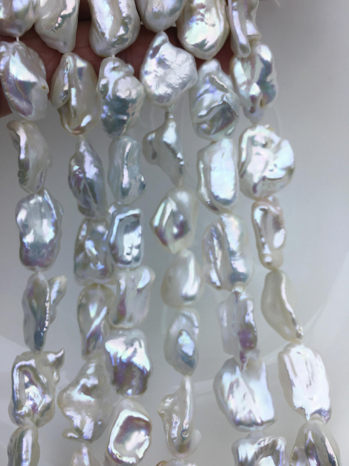 AA+ 14-16mm white twist long keshi Freshwater Pearl, DIY Loose Freshwater Pearl, wholesale price, china wholesale pearl, ZS-200-116